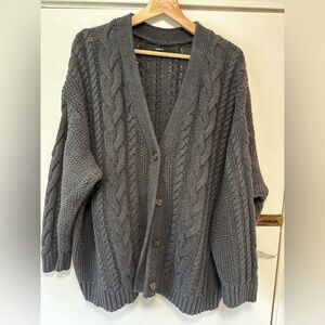 Quince Oversized Cable Cardigan